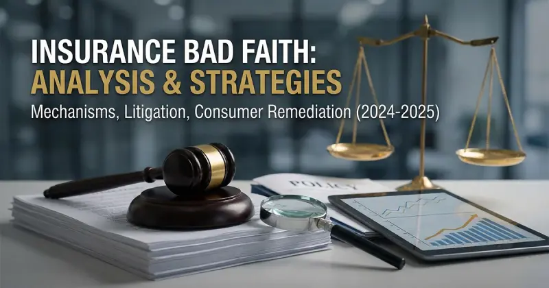 Comprehensive Analysis of Insurance Bad Faith: Mechanisms, Litigation Trends, and Consumer Remediation Strategies (2025-2026)