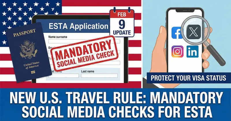 New U.S. Travel Rule: Mandatory Social Media Checks for ESTA (Feb 9 Update)